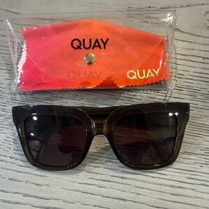 Quay Icy Green Square Sunglasses